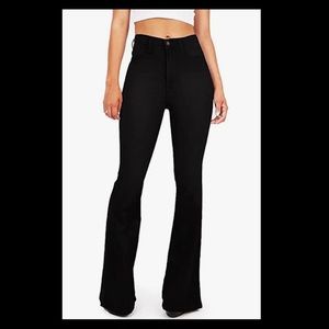 ✨ Galmint Denim Jeans -  High Waist Flare Boot Cut - Black - size 8  🔥
